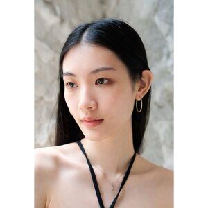 Gold Textured Hoop Earrings Twisted Ribbed Large Statement Jewelry 2 Inch VG